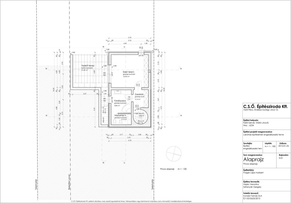 eton urkolt 21,69 m 2 Edző terem greslp urkolt 22,95 m 2 30 3,5 30 1,09 130 Fürdőszo greslp urkolt 8,86 m 2 Grdró greslp urk. 5,14 m 2 Háztrtási h.