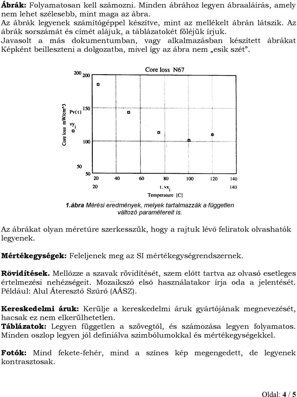 1.ábra Mérési eredmények, melyek tartalmazzák a független változó paramétereit is. Az ábrákat olyan méretűre szerkesszük, hogy a rajtuk lévő feliratok olvashatók legyenek.