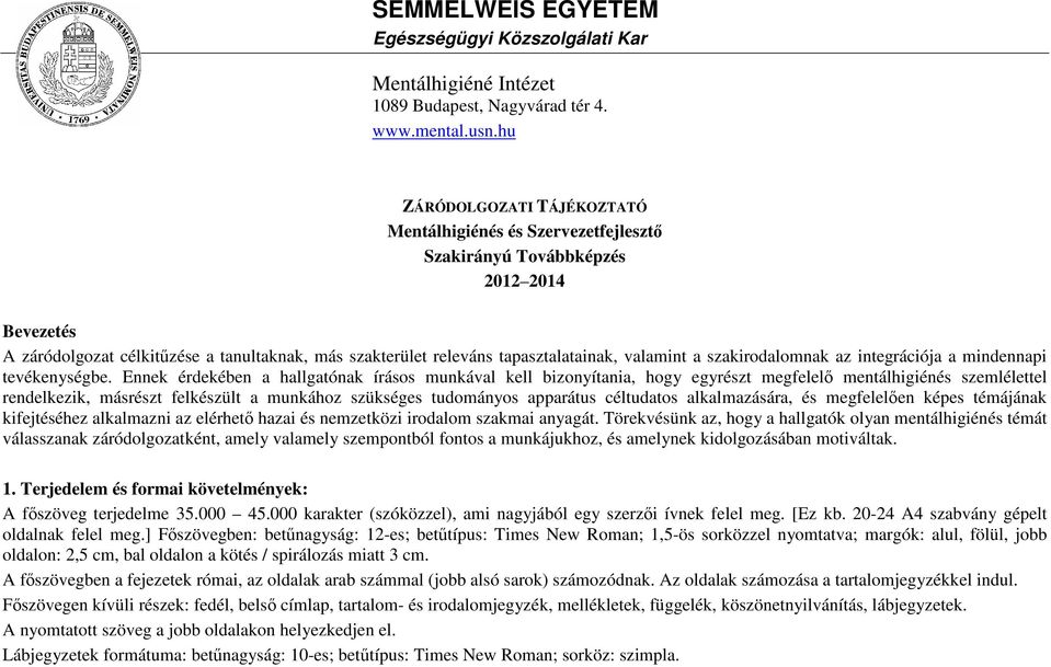 SEMMELWEIS EGYETEM Egészségügyi Közszolgálati Kar - PDF Ingyenes letöltés