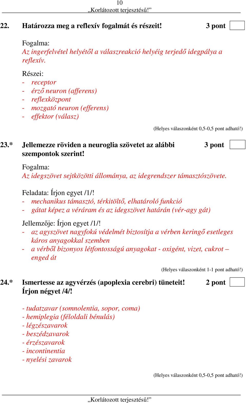 Fogalma: Az idegszövet sejtközötti állománya, az idegrendszer támasztószövete. Feladata: Írjon egyet /1/!