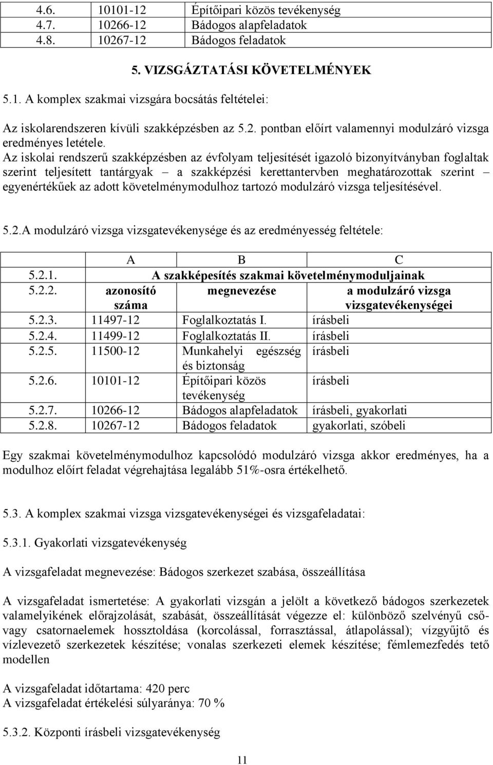 Az iskolai rendszerű szakképzésben az évfolyam teljesítését igazoló bizonyítványban foglaltak szerint teljesített tantárgyak a szakképzési kerettantervben meghatározottak szerint egyenértékűek az