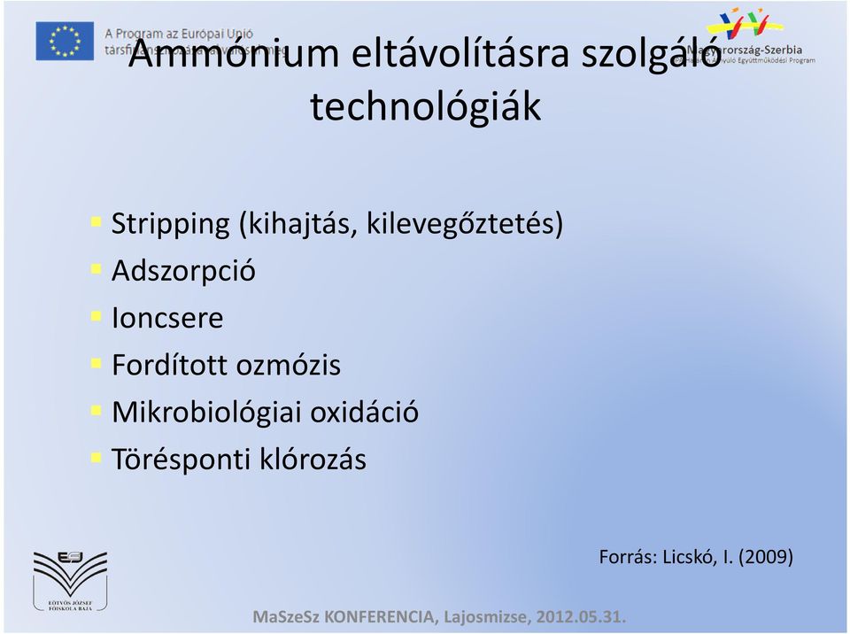 Ioncsere Fordított ozmózis Mikrobiológiai