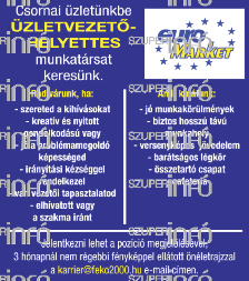 06-30/9299-029 Csornai Felnőtt Háziorvosi- Üzemorvosi rendelőbe OKJ/54/ végzettségű végzettséggel rendelkező munkatársat keresünk, 1 főt Kapuvárra és 1 főt Petőházára. Munkakör: dohánybolti eladó.