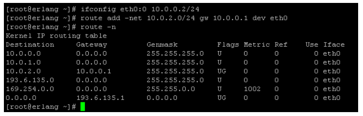 A route parancs Statikus útvonal bejegyzése: $ route add -net 10