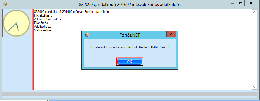 6. ADATOK BÉRSZÁMFEJTÉSI NAPLÓBA KÜLDÉSE Térjünk vissza a KIRA Forrás adatküldés interface.net munkakörhöz és válasszuk az Adatküldés / a. Forrás adatküldés menüpontot!