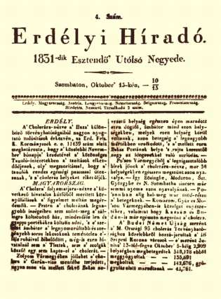 A népeket ma már egyiptmi sötétségben tartani nem lehet Erdély első plitikai lapja Az alapítás A szerkesztők: Pethe Ferenc (1827-1831) Méhes Sámuel (1831-1848)