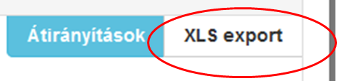 Az almenü kiválasztását követően az alábbi képet látjuk: A funkció használatához az XLS Export felkíratú gombra kell kattintani(probono felület jobb felső sarok).