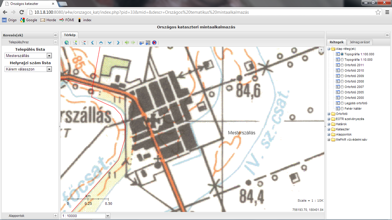 Topográfiai térkép M = 1 : 100 000 (az előadás címe)