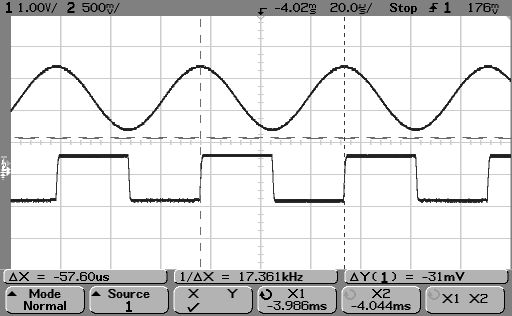 52 35. ábra A 8kHz-es jel és a már szakaszos kimenet ;;;Teljes teszt mov sp,2fh 36.