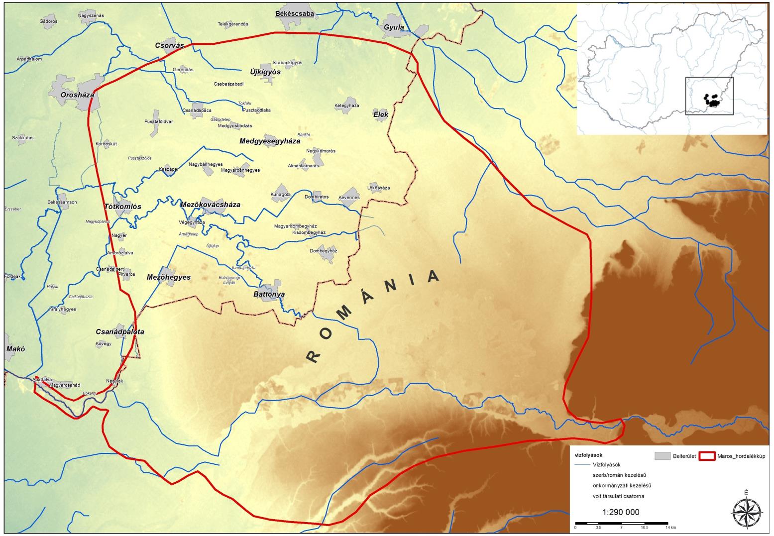 A Maros hordalékkúp jellemzői A hordalékkúp a Lippaiszorostól kezdődik (T = 8300 km 2 ).