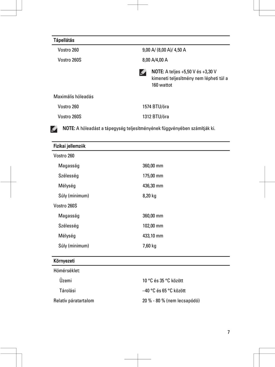 Fizikai jellemzők Magasság Szélesség Mélység Súly (minimum) 360,00 mm 175,00 mm 436,30 mm 8,20 kg S Magasság Szélesség Mélység Súly (minimum)