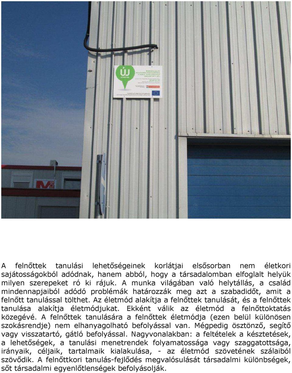 Az életmód alakítja a felnőttek tanulását, és a felnőttek tanulása alakítja életmódjukat. Ekként válik az életmód a felnőttoktatás közegévé.