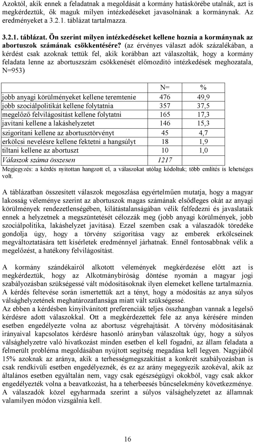 (az érvényes választ adók százalékában, a kérdést csak azoknak tettük fel, akik korábban azt válaszolták, hogy a kormány feladata lenne az abortuszszám csökkenését előmozdító intézkedések