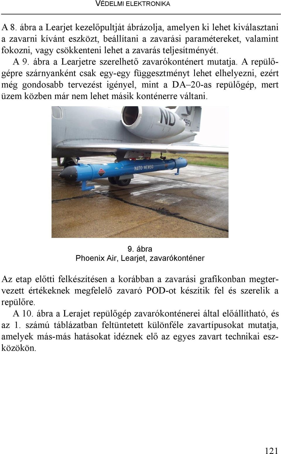 A 9. ábra a Learjetre szerelhető zavarókonténert mutatja.