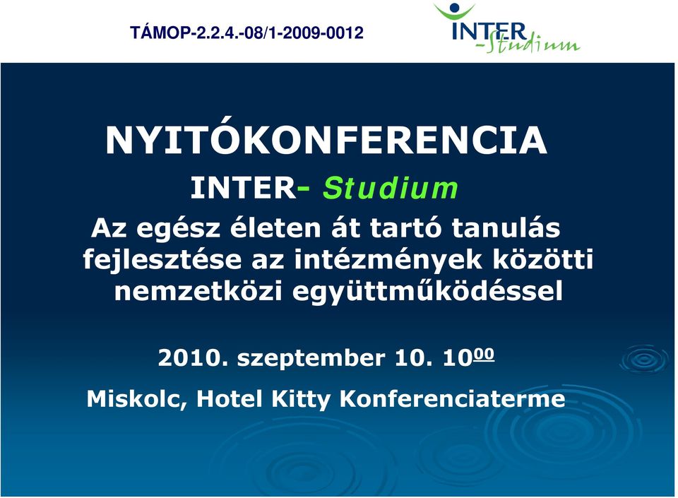 közötti nemzetközi együttműködéssel 2010.