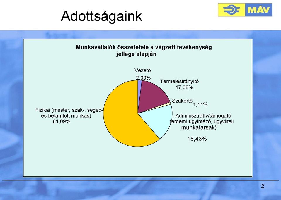 1,11% Fizikai (mester, szak-, segédés betanított munkás) 61,09%