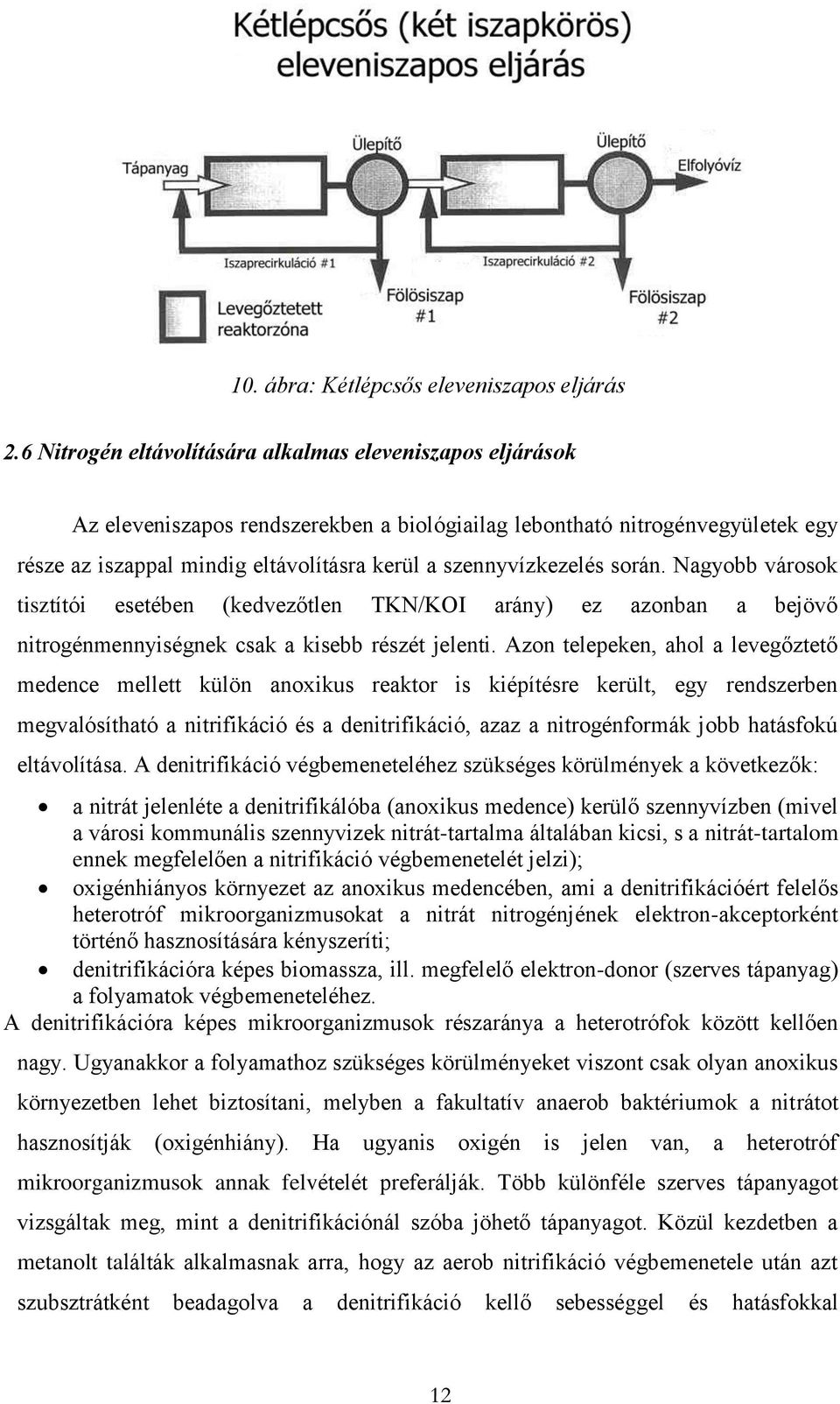 szennyvízkezelés során. Nagyobb városok tisztítói esetében (kedvezőtlen TKN/KOI arány) ez azonban a bejövő nitrogénmennyiségnek csak a kisebb részét jelenti.