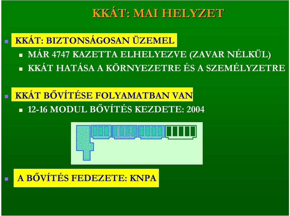 KÖRNYEZETRE ÉS A SZEMÉLYZETRE KKÁT BİVÍTÉSE