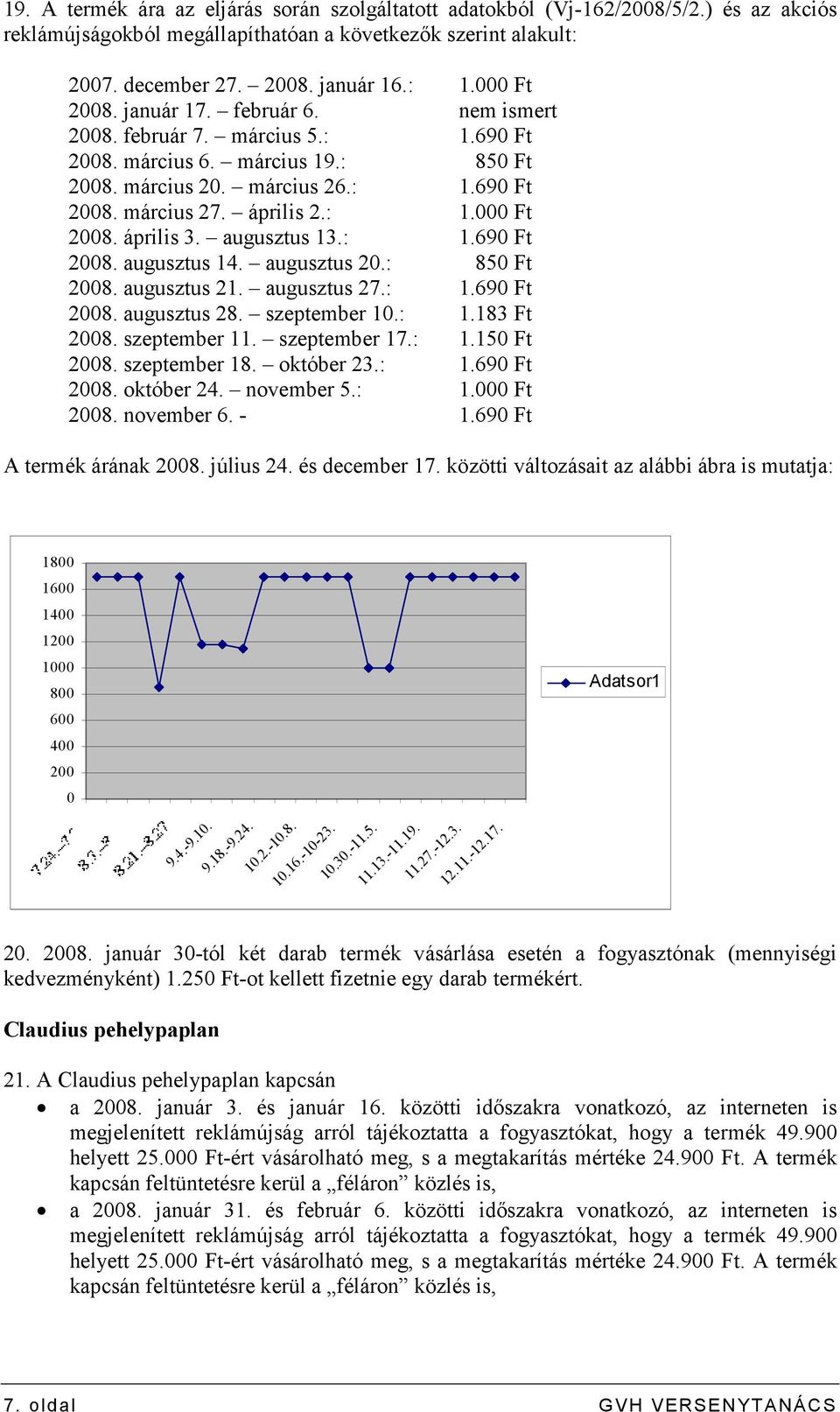 augusztus 13.: 1.690 Ft 2008. augusztus 14. augusztus 20.: 850 Ft 2008. augusztus 21. augusztus 27.: 1.690 Ft 2008. augusztus 28. szeptember 10.: 1.183 Ft 2008. szeptember 11. szeptember 17.: 1.150 Ft 2008.