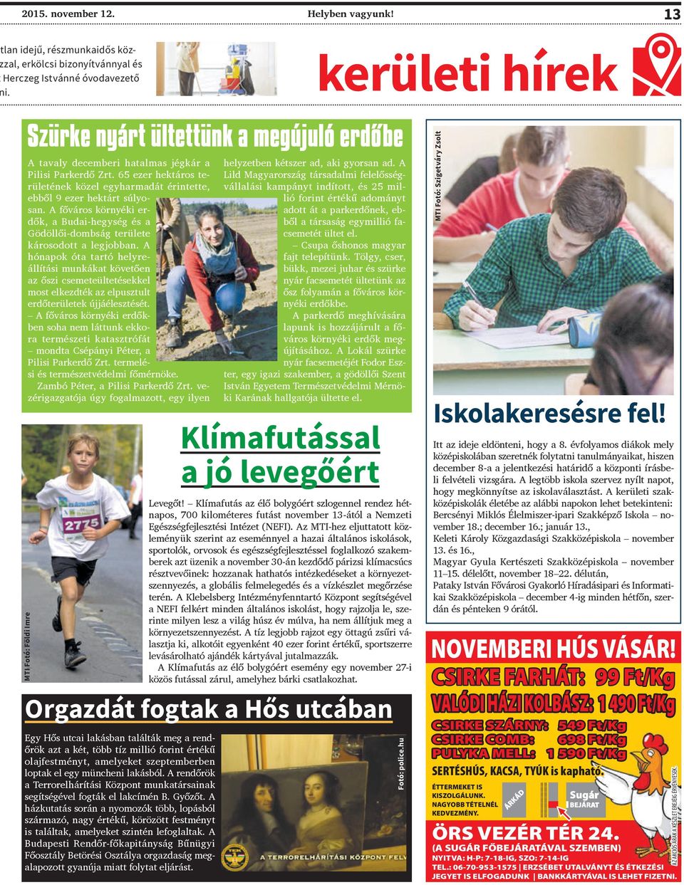 65 ezer hektáros területének közel egyharmadát érintette, ebből 9 ezer hektárt súlyosan. A főváros környéki erdők, a Budai-hegység és a Gödöllői-dombság területe károsodott a legjobban.