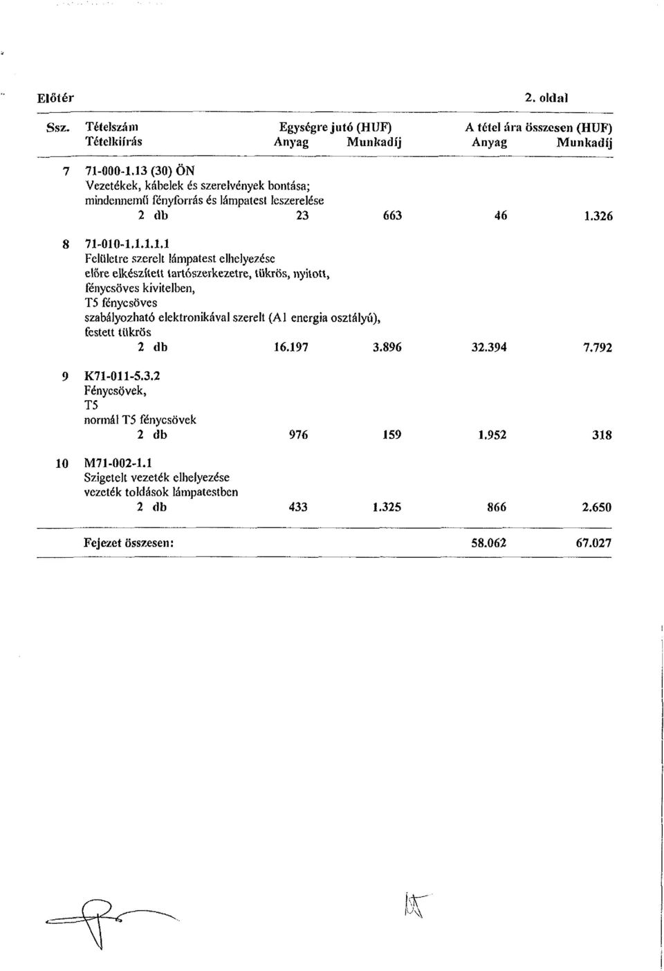 lámpatest elhelyezése előre elkészített tartószerkezetre, tükrös, nyitott, fénycsöves kivitelben, T5 fénycsöves szabályozható elektronikával szerelt (Al energia