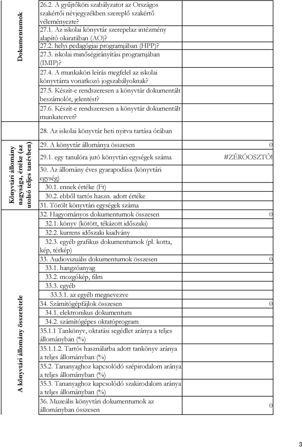27.3. iskolai minőségirányítási programjában (IMIP)? 27.4. A munkaköri leírás megfelel az iskolai könyvtárra vonatkozó jogszabályoknak? 27.5.