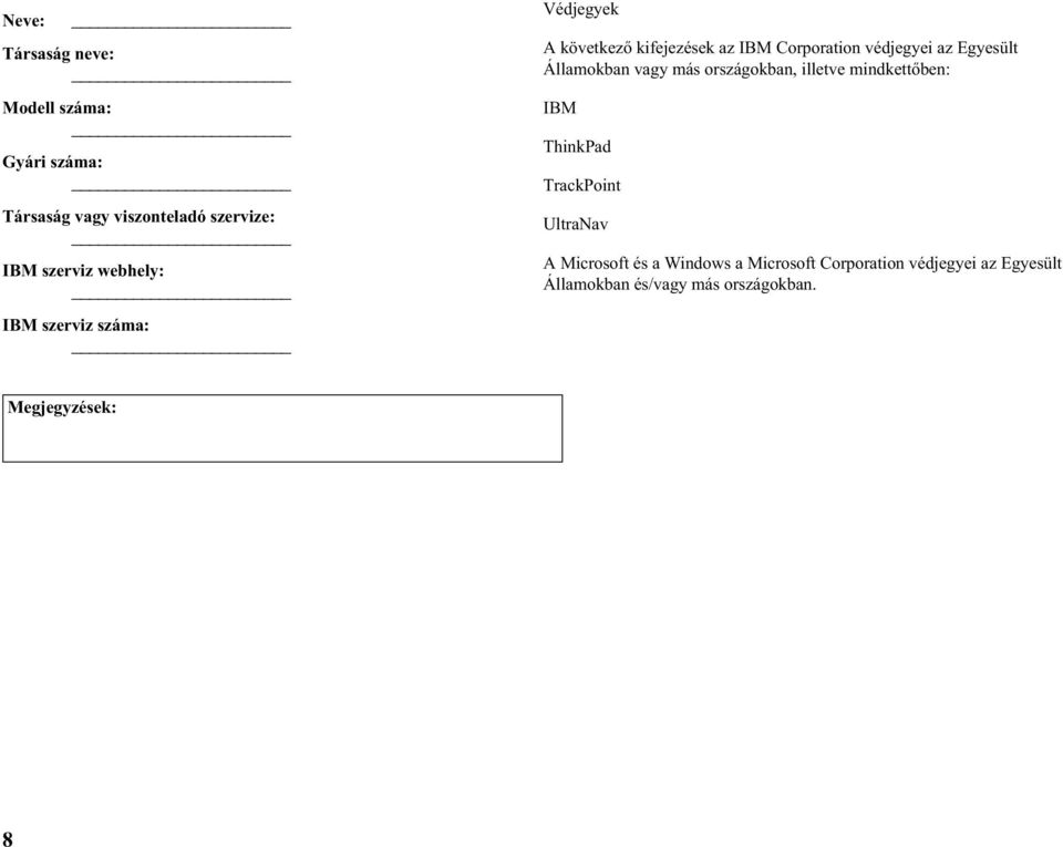 Államokban vagy más országokban, illetve mindkettőben: IBM ThinkPad TrackPoint UltraNav A Microsoft és