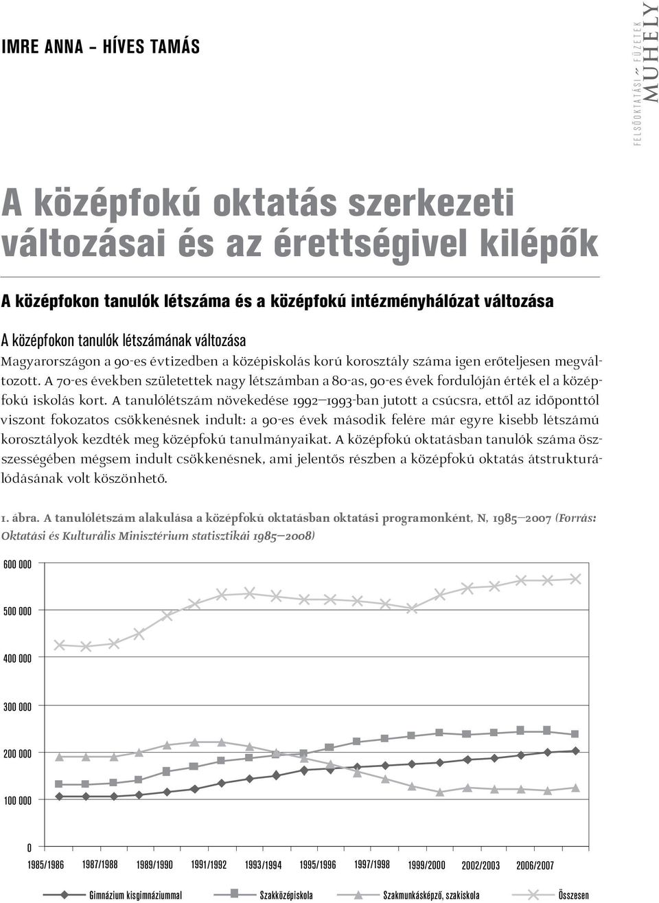 A 70-es években születettek nagy létszámban a 80-as, 90-es évek fordulóján érték el a középfokú iskolás kort.