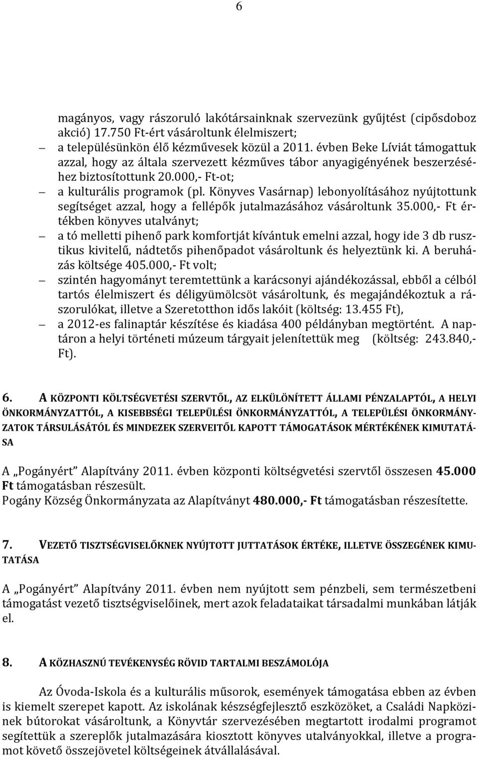 Könyves Vasárnap) lebonyolításához nyújtottunk segítséget azzal, hogy a fellépők jutalmazásához vásároltunk 35.