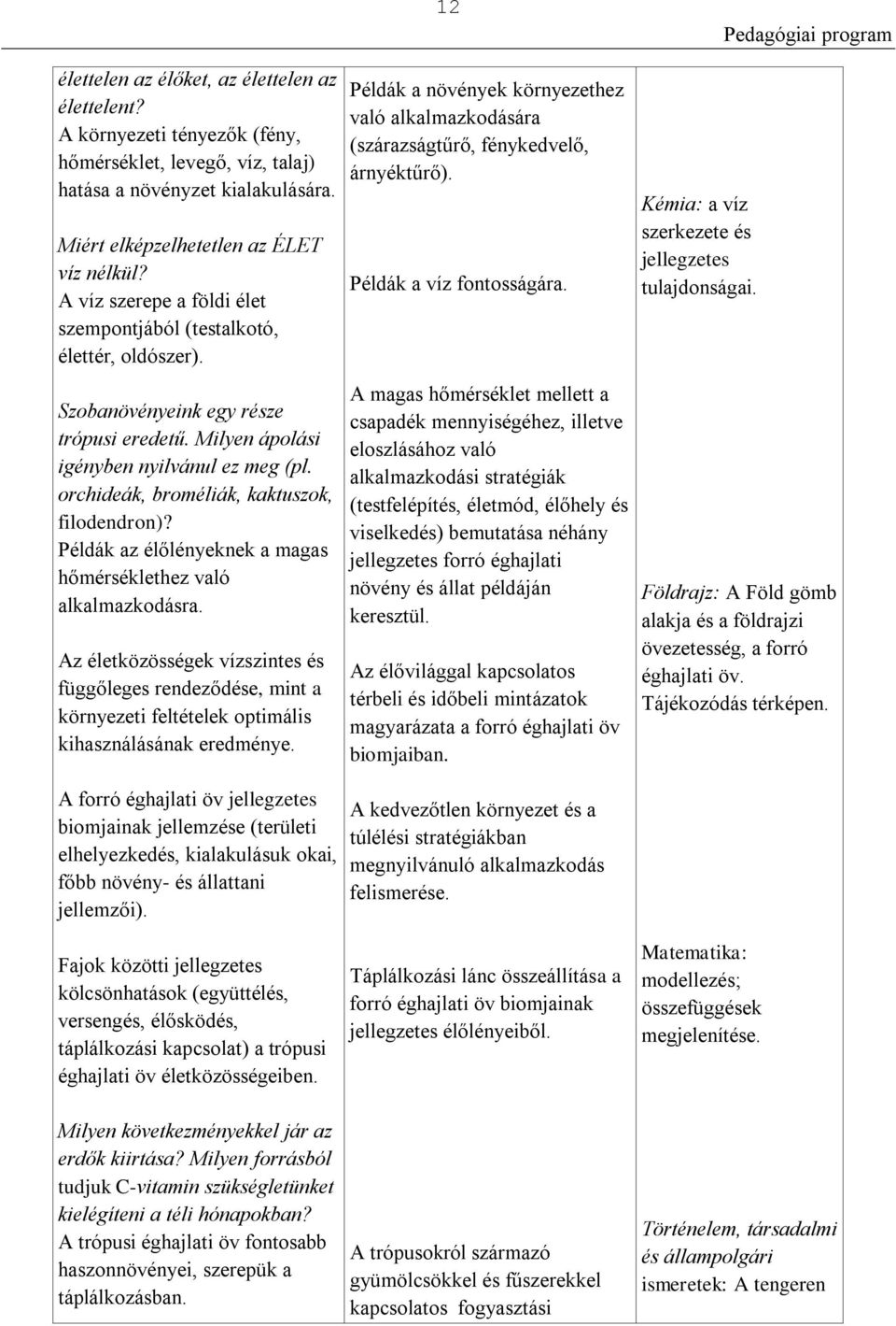 orchideák, broméliák, kaktuszok, filodendron)? Példák az élőlényeknek a magas hőmérséklethez való alkalmazkodásra.