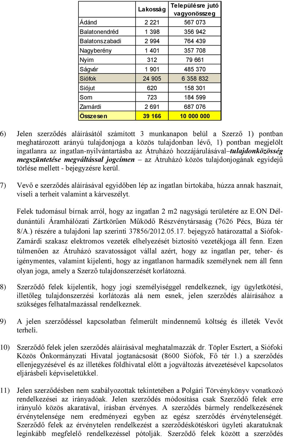 tulajdonjoga a közös tulajdonban lévő, 1) pontban megjelölt ingatlanra az ingatlan-nyilvántartásba az Átruházó hozzájárulásával tulajdonközösség megszüntetése megváltással jogcímen az Átruházó közös