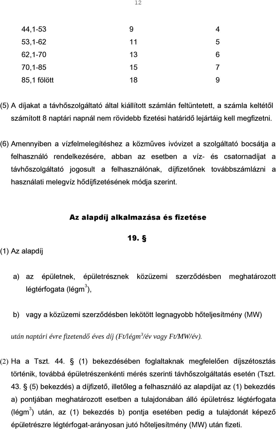 (6) Amennyiben a vízfelmelegítéshez a közműves ivóvizet a szolgáltató bocsátja a felhasználó rendelkezésére, abban az esetben a víz- és csatornadíjat a távhőszolgáltató jogosult a felhasználónak,