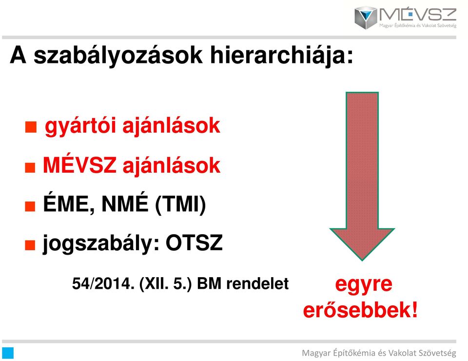 ÉME, NMÉ (TMI) jogszabály: OTSZ