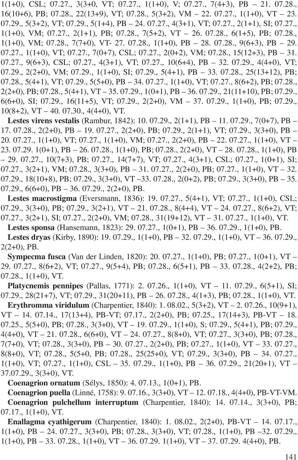 07.27., 1(1+0), VT; 07.27., 7(0+7), CSL; 07.27., 2(0+2), VM; 07.28., 15(12+3), PB 31. 07.27., 9(6+3), CSL; 07.27., 4(3+1), VT; 07.27., 10(6+4), PB 32. 07.29., 4(4+0), VT; 07.29., 2(2+0), VM; 07.29., 1(1+0), SI; 07.