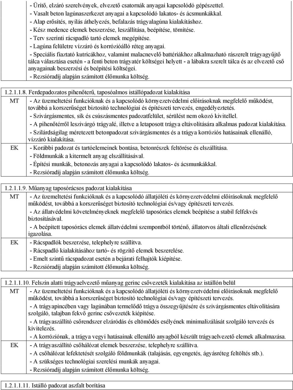 - Lagúna felületre vízzáró és korrózióálló réteg anyagai.