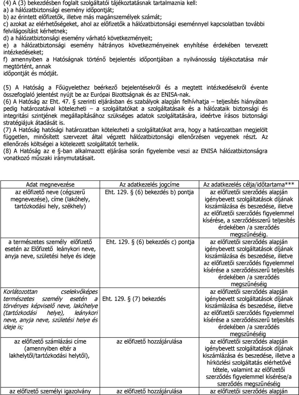 esemény hátrányos következményeinek enyhítése érdekében tervezett intézkedéseket; f) amennyiben a Hatóságnak történő bejelentés időpontjában a nyilvánosság tájékoztatása már megtörtént, annak