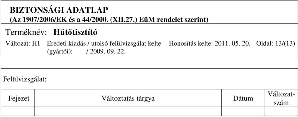 Felülvizsgálat: Fejezet