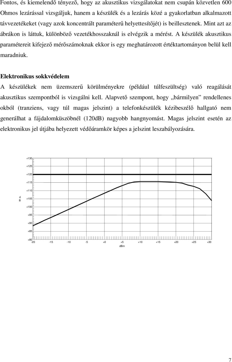 A készülék akusztikus paramétereit kifejező mérőszámoknak ekkor is egy meghatározott értéktartományon belül kell maraniuk.