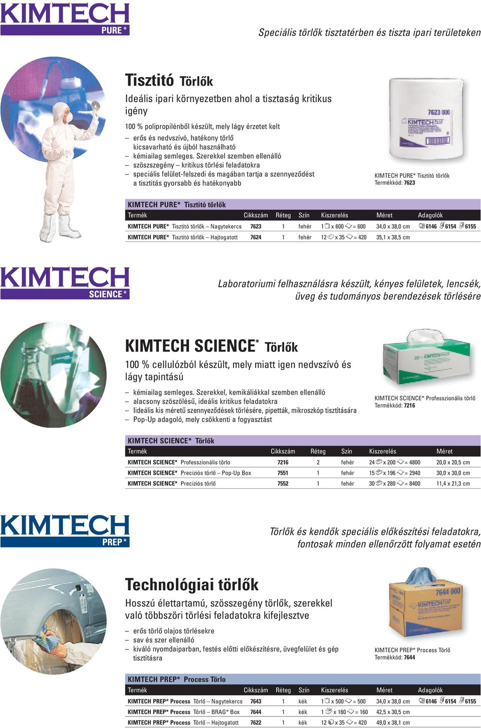 Szerekkel szemben ellenálló szöszszegény kritikus törlési feladatokra speciális felület-felszedi és magában tartja a szennyeződést a tisztitás gyorsabb és hatékonyabb KIMTECH PURE* Tisztitó törlők