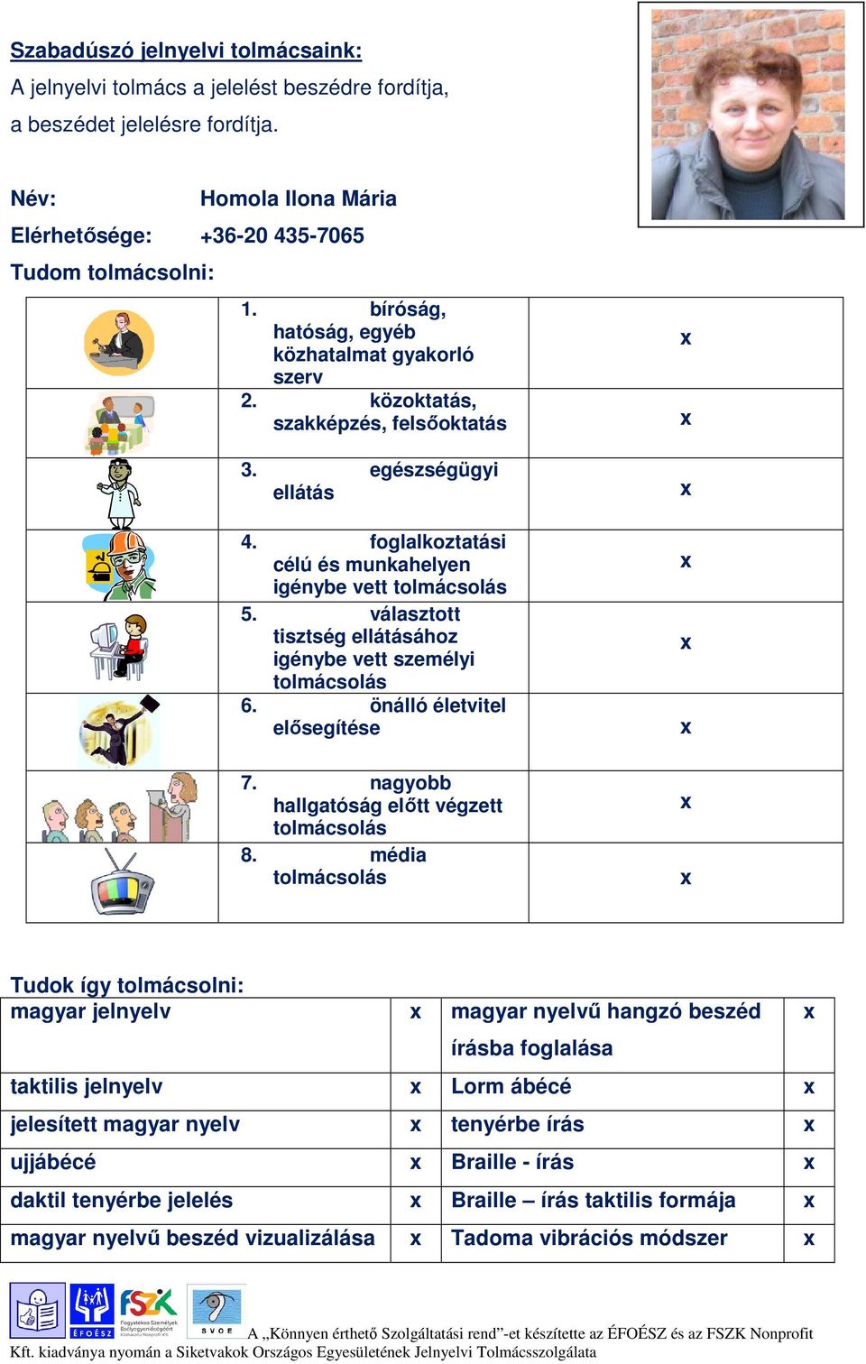 választott tisztség ellátásához igénybe vett személyi 6. önálló életvitel elősegítése 7. nagyobb hallgatóság előtt végzett 8.