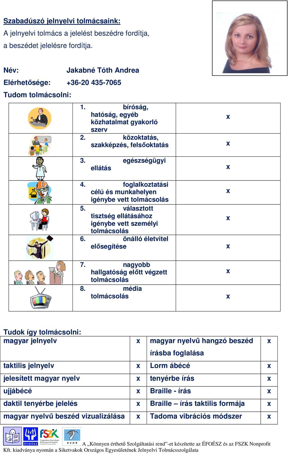 választott tisztség ellátásához igénybe vett személyi 6. önálló életvitel elősegítése 7. nagyobb hallgatóság előtt végzett 8.