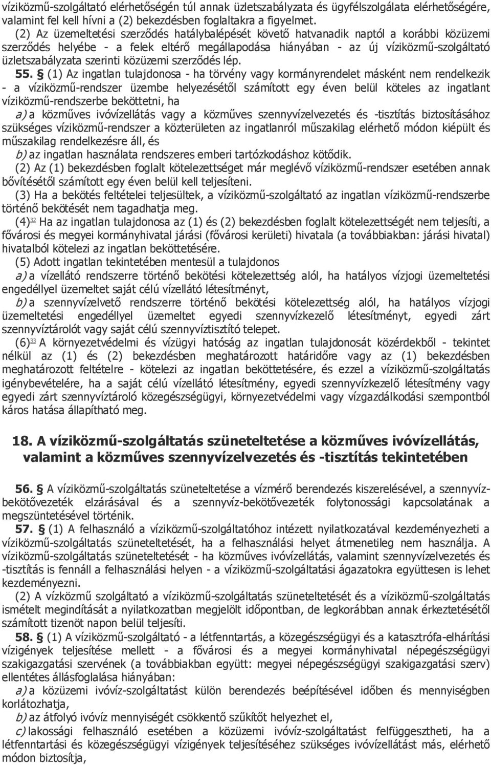 szerinti közüzemi szerződés lép. 55.
