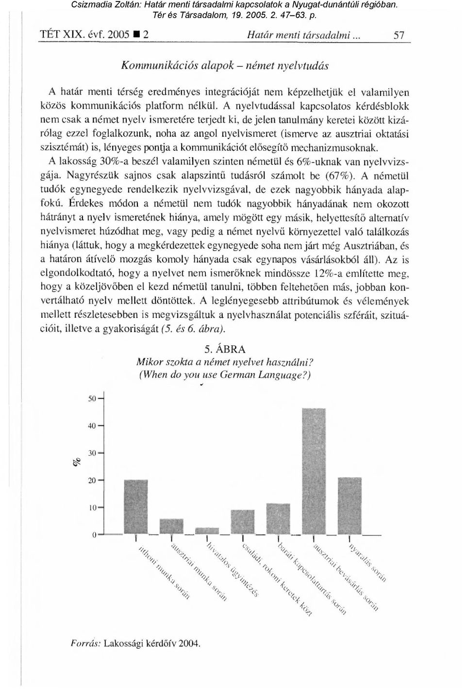 oktatási szisztémát) is, lényeges pontja a kommunikációt el ősegítő mechanizmusoknak. A lakosság 30%-a beszél valamilyen szinten németül és 6%-uknak van nyelvvizsgája.