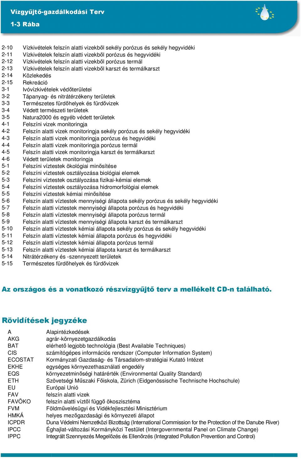 és fürdıvizek 3-4 Védett természeti területek 3-5 Natura2000 és egyéb védett területek 4-1 Felszíni vizek monitoringja 4-2 Felszín alatti vizek monitoringja sekély porózus és sekély hegyvidéki 4-3