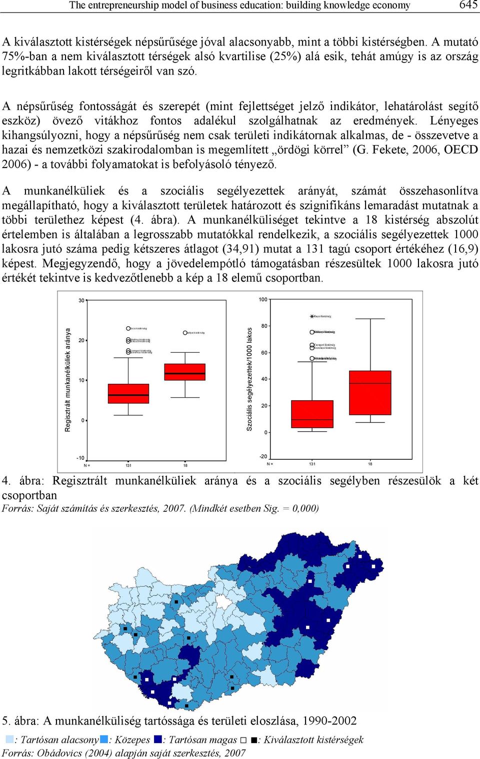 A népsűrűség fontosságát és szerepét (mint fejlettséget jelző indikátor, lehatárolást segítő eszköz) övező vitákhoz fontos adalékul szolgálhatnak az eredmények.