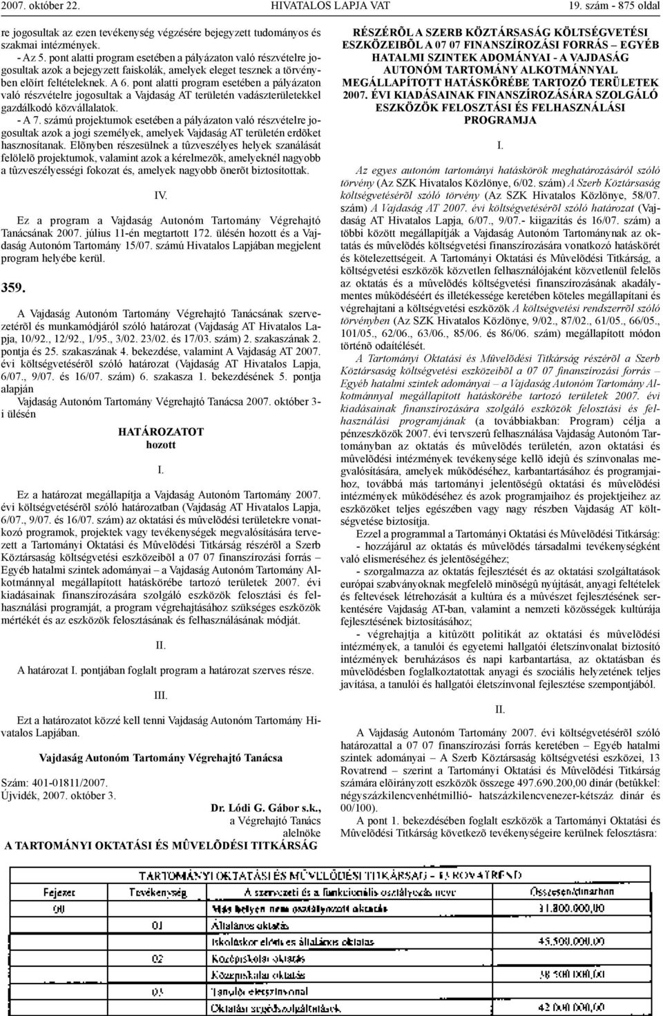 pont alatti program esetében a pályázaton való részvételre jogosultak a Vajdaság AT területén vadászterületekkel gazdálkodó közvállalatok. - A 7.