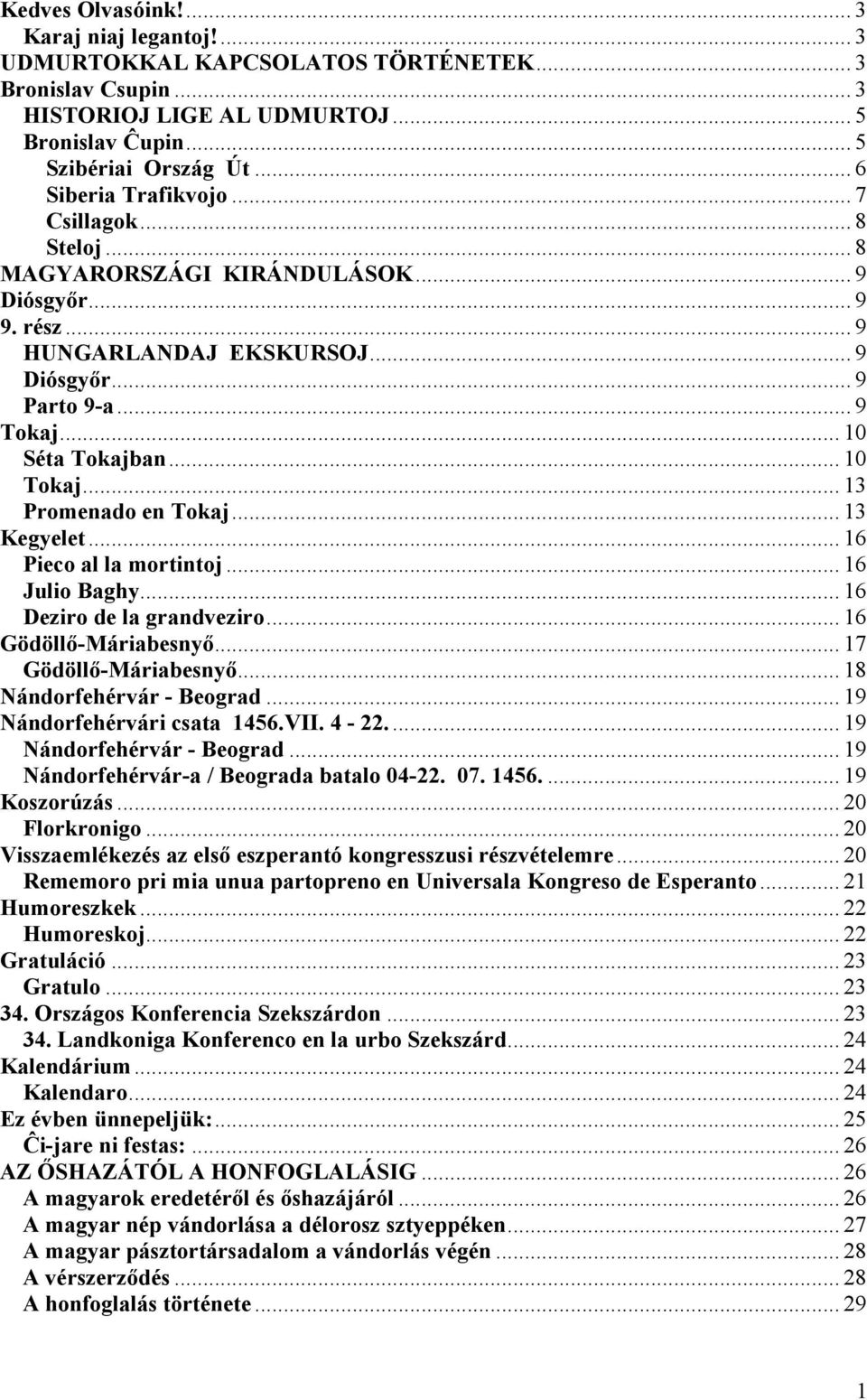 .. 10 Tokaj... 13 Promenado en Tokaj... 13 Kegyelet... 16 Pieco al la mortintoj... 16 Julio Baghy... 16 Deziro de la grandveziro... 16 Gödöllő-Máriabesnyő... 17 Gödöllő-Máriabesnyő.