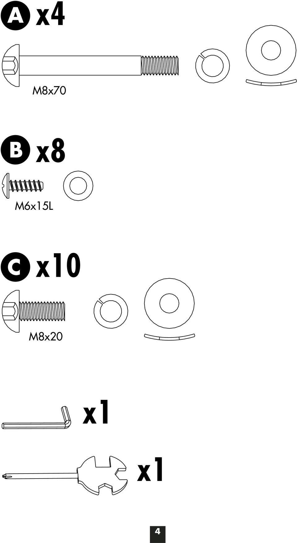 x10 M8x20
