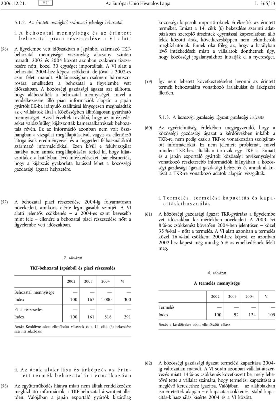 2002 és 2004 között azonban csaknem tízszeresére nőtt, közel 30 egységet importáltak. A VI alatt a behozatal 2004-hez képest csökkent, de jóval a 2002-es szint felett maradt.