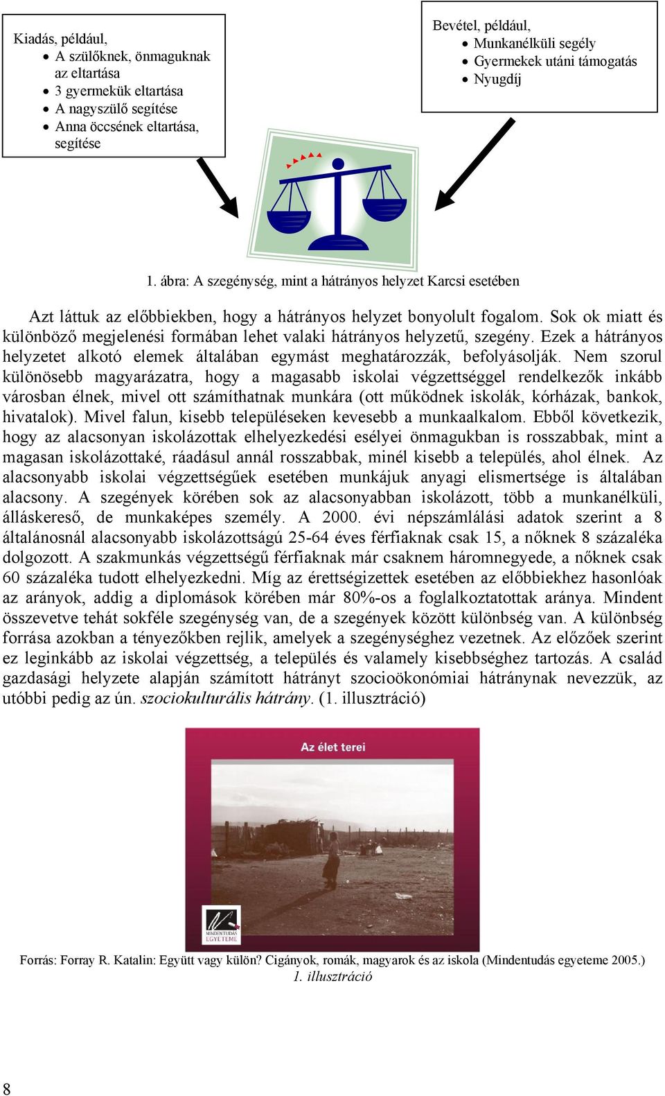 Sok ok miatt és különböző megjelenési formában lehet valaki hátrányos helyzetű, szegény. Ezek a hátrányos helyzetet alkotó elemek általában egymást meghatározzák, befolyásolják.